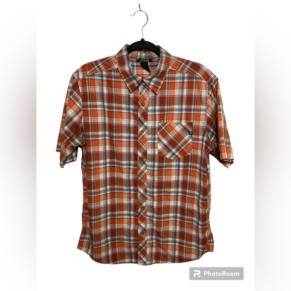 Marmot Other - Marmot orange plaid short sleeve button up shirt. Medium